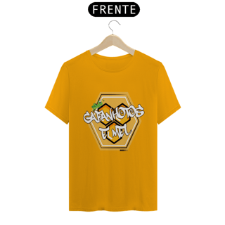 Nome do produto Tshirt Gafanhotos e  Mel: As vestes de João eram feitas de pêlos de camelo, ele trazia um cinto de couro e se alimentava de gafanhotos e mel silvestre