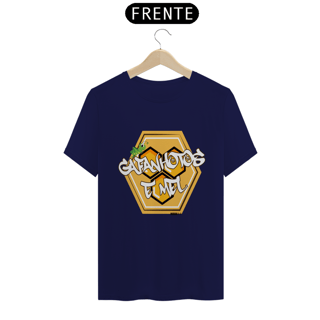 Nome do produto Tshirt Gafanhotos e  Mel: As vestes de João eram feitas de pêlos de camelo, ele trazia um cinto de couro e se alimentava de gafanhotos e mel silvestre