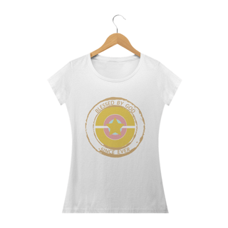 Nome do produto Tshirt Abençoada: O Senhor te abençoará desde Sião, e tu verás o bem de Jerusalém em todos os dias da tua vida. E verás os filhos de teus filhos e a paz sobre Israel.
