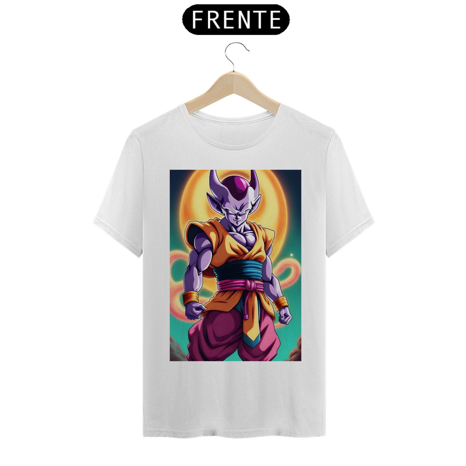 Camiseta Masculina Dragon Ball Fusão Freeza e Majin Boo