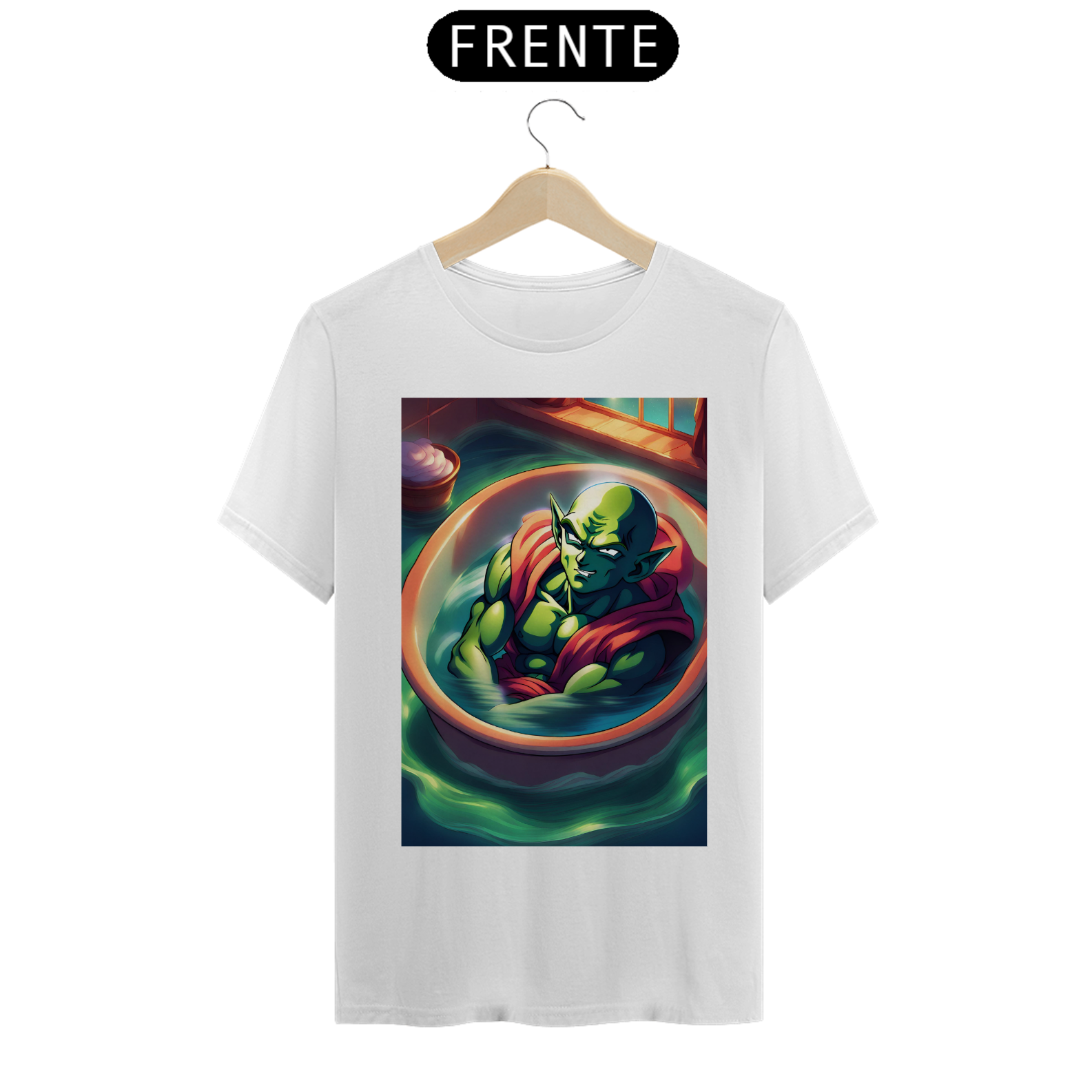 Camiseta Masculina Dragon Ball Piccolo no banho