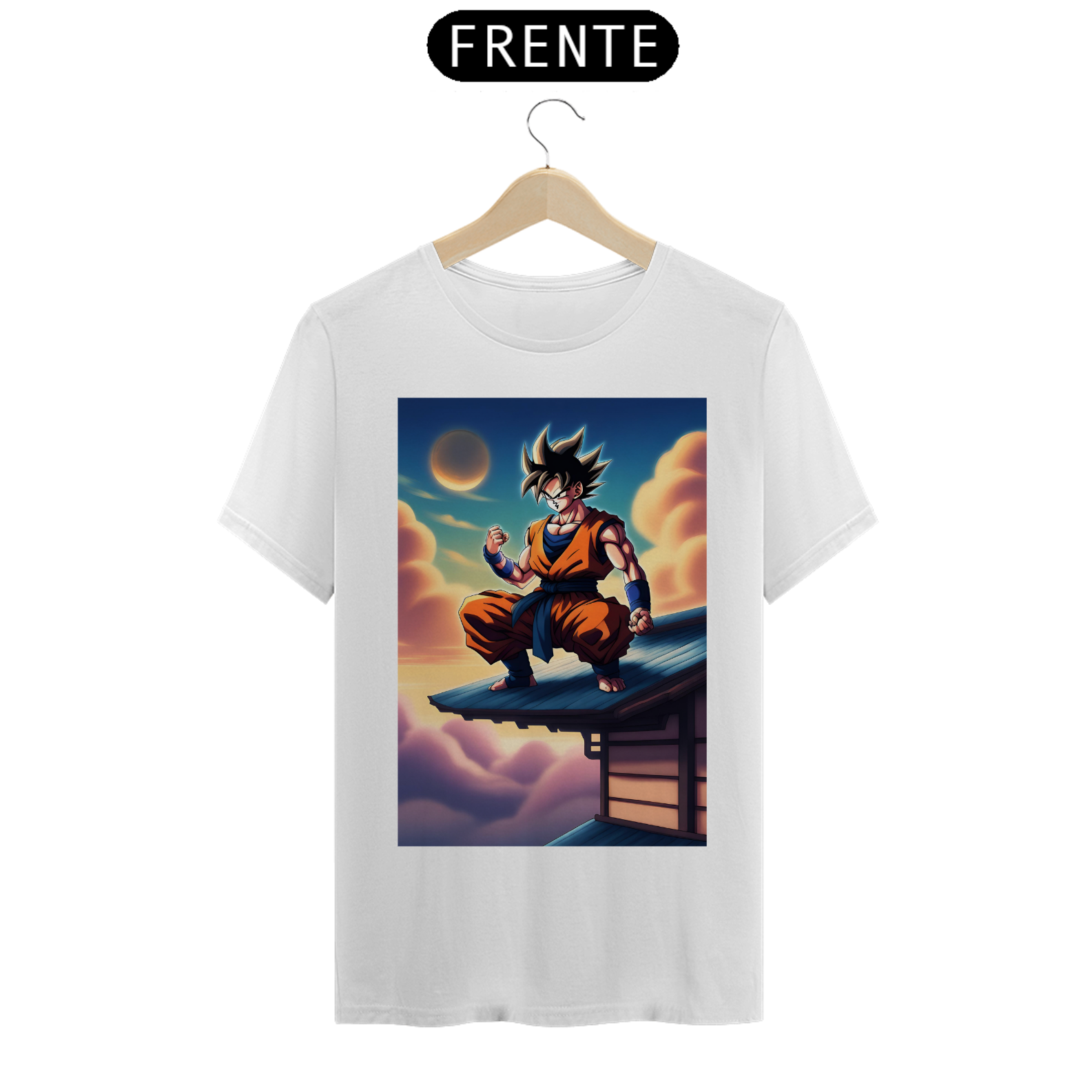 Camiseta Masculina Dragon Ball Goku no Telhado