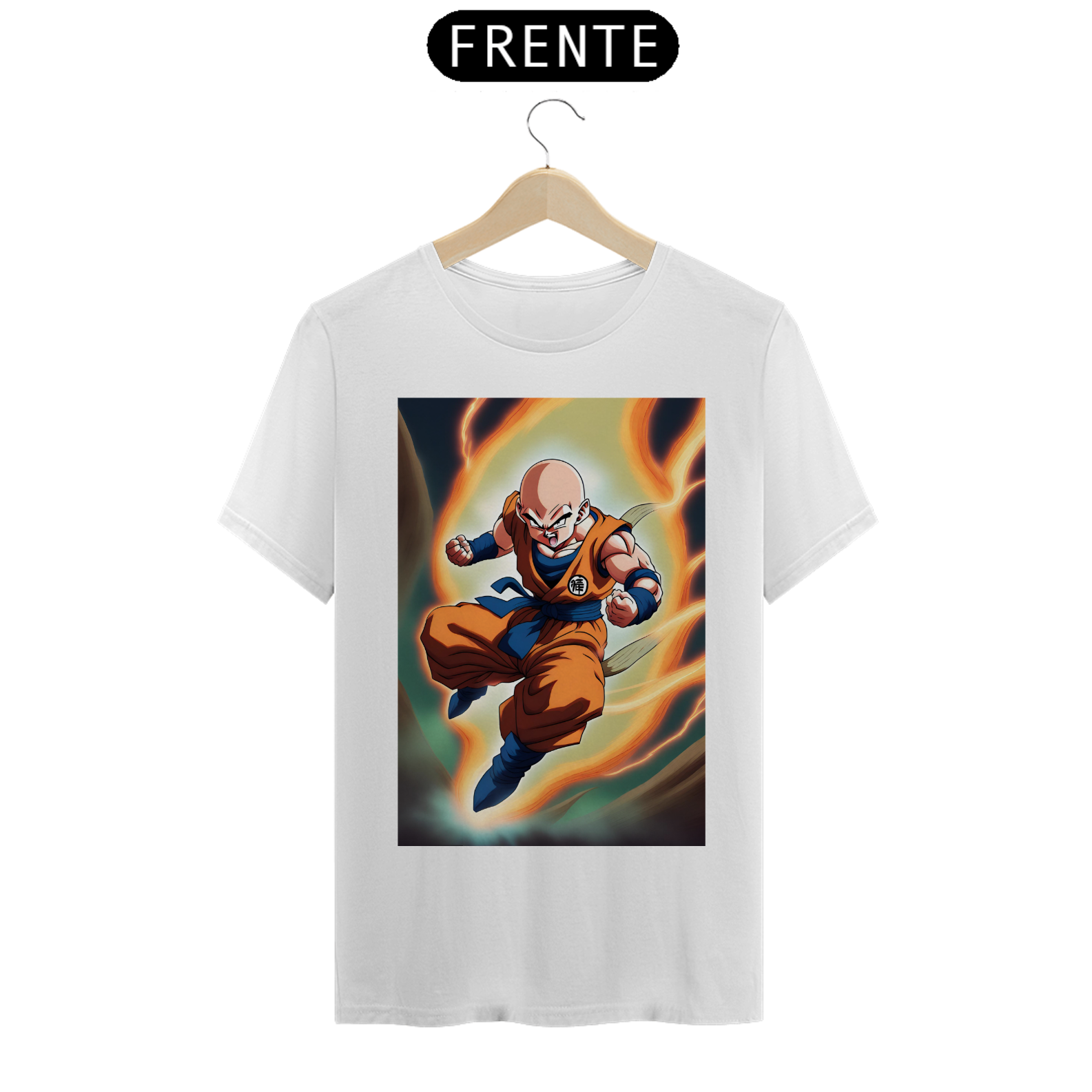 Camiseta Masculina Dragon Ball Kuririn ao Ataque