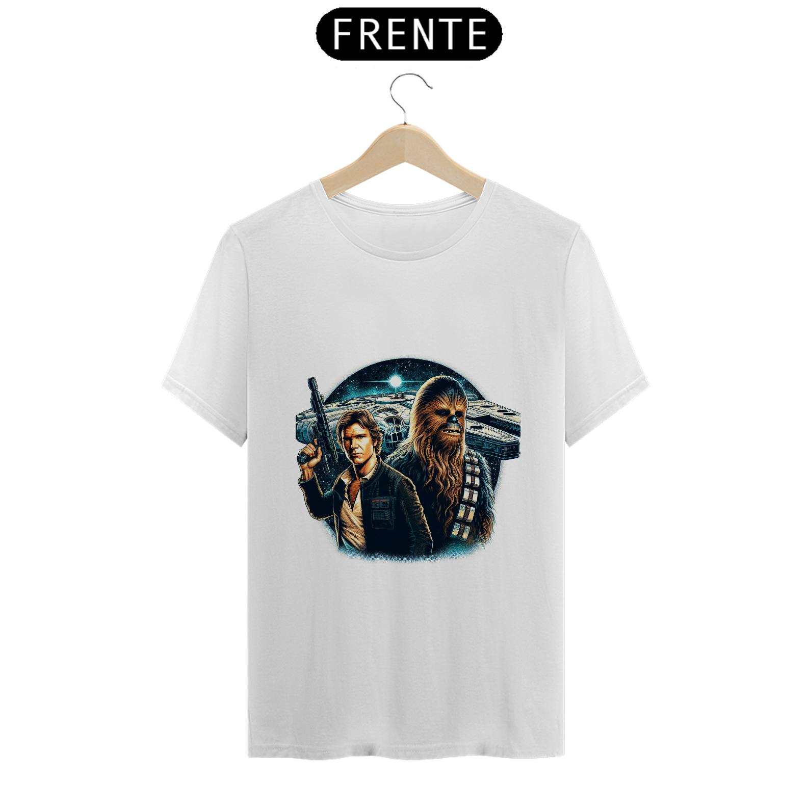 Camiseta Masculina Star Wars Han Solo Chewbacca