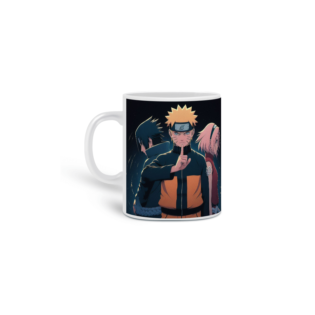 Caneca Simples Anime Naruto Sasuke Sakura