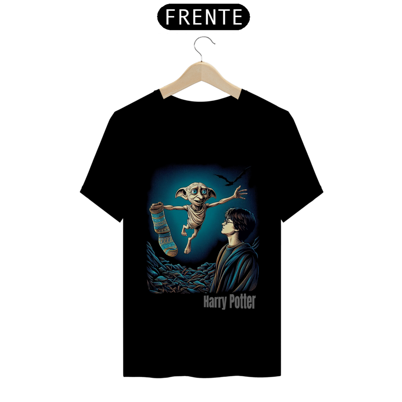 Camiseta Masculina Harry Potter com Dobby