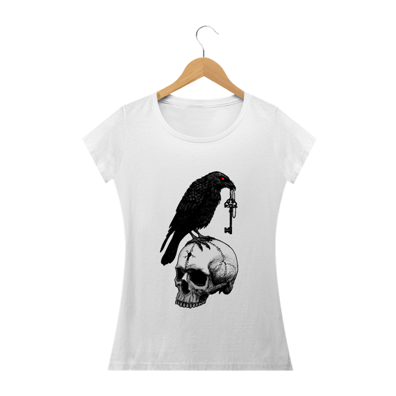 Camiseta Feminina Skull and Raven 