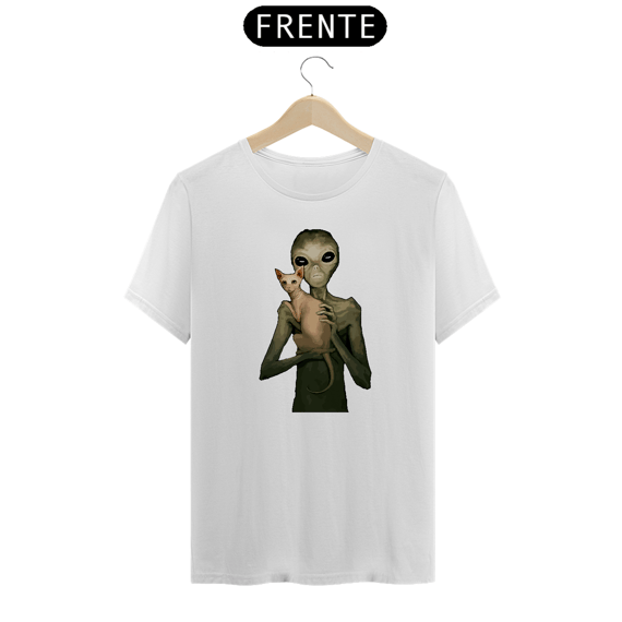 Camiseta Reta Alien and Cat