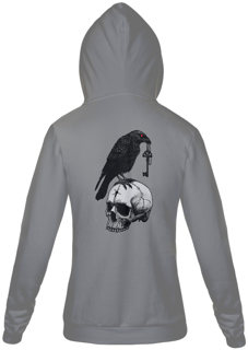 Nome do produto Moletom Zíper Skull and Raven