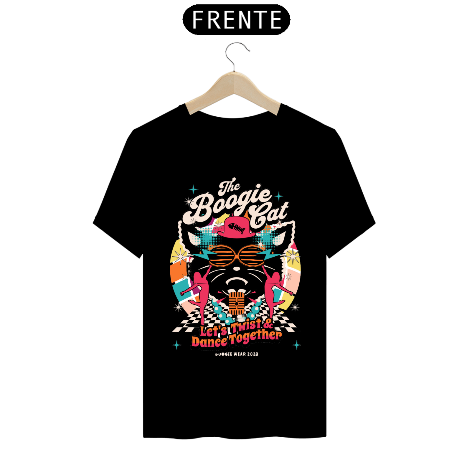 Camiseta Premium - The Boogie Cat - Preto