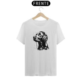 Nome do produto Camiseta Pets - Labrador Ouvindo Música - Unissex