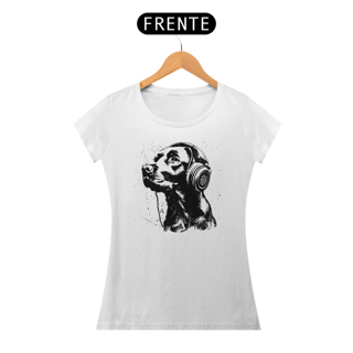 Nome do produto Camiseta Baby Long Pets - Labrador Ouvindo Música
