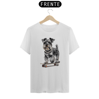 Nome do produto Camiseta Pets - Dara Schnauzer Skate e Colar - Unissex