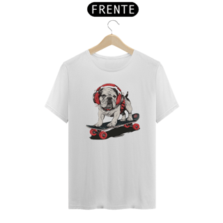 Nome do produto Camiseta Pets - Bulldog no Skate Color - Unissex