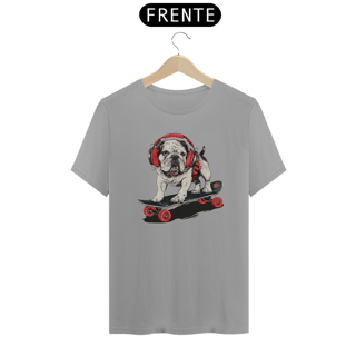 Nome do produto Camiseta Pets - Bulldog no Skate Color - Unissex