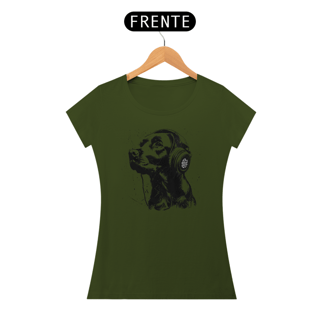 Nome do produto Camiseta Baby Long Pets - Labrador Ouvindo Música