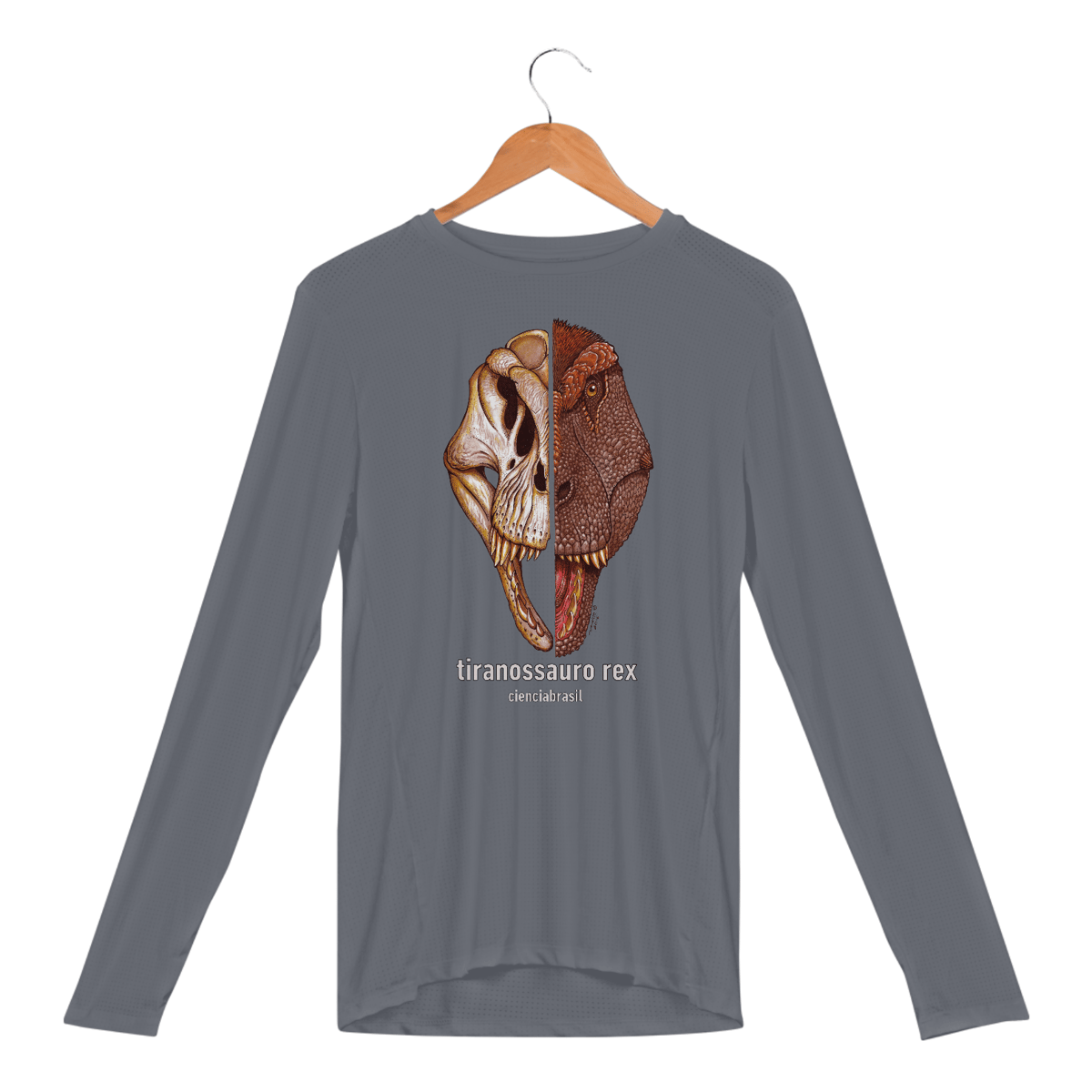 Nome do produto: T-shirt manga longa Sport Dry UV Tiranossauro