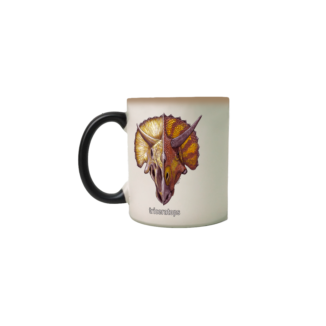 caneca mágica caras triceratops