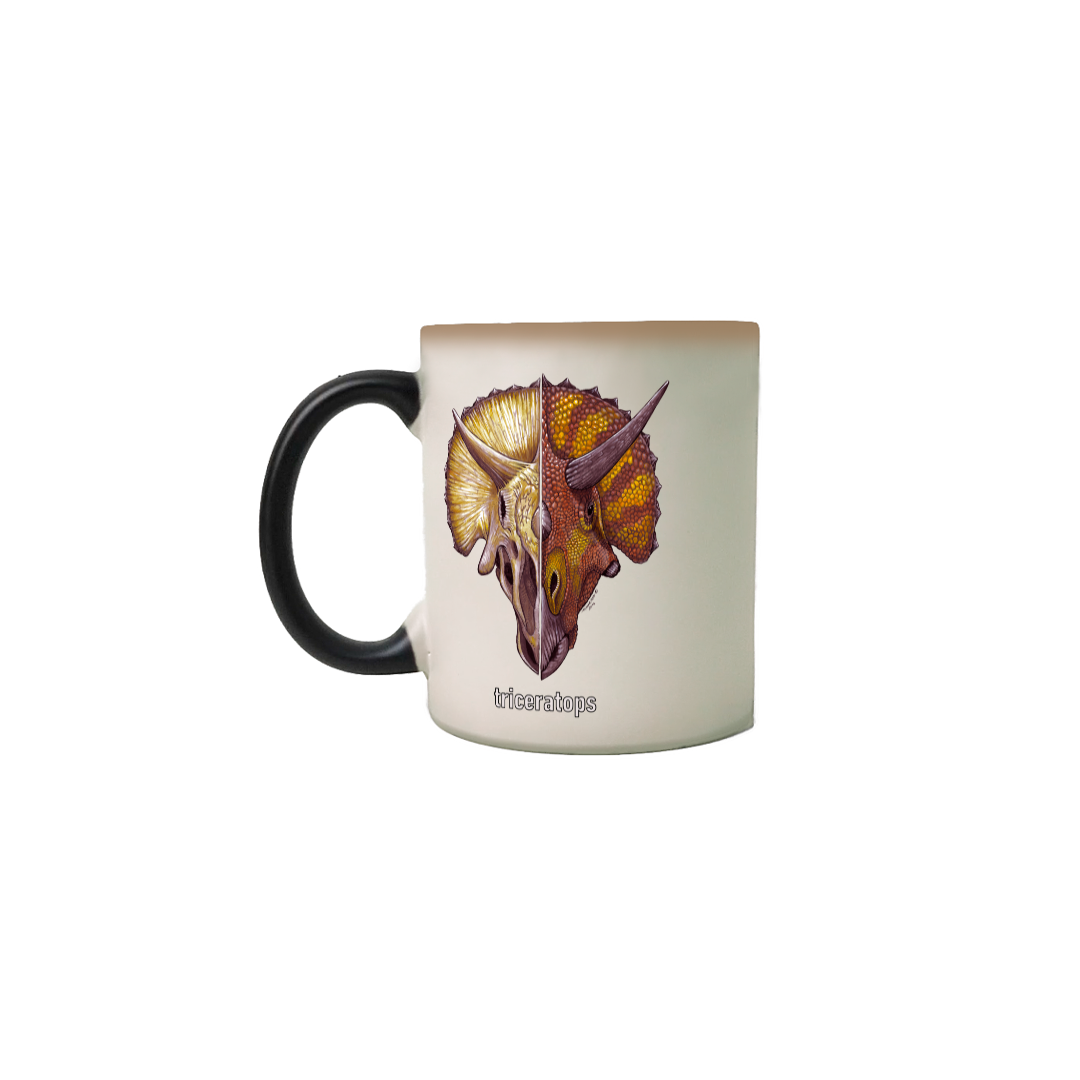 Nome do produto: caneca mágica caras triceratops