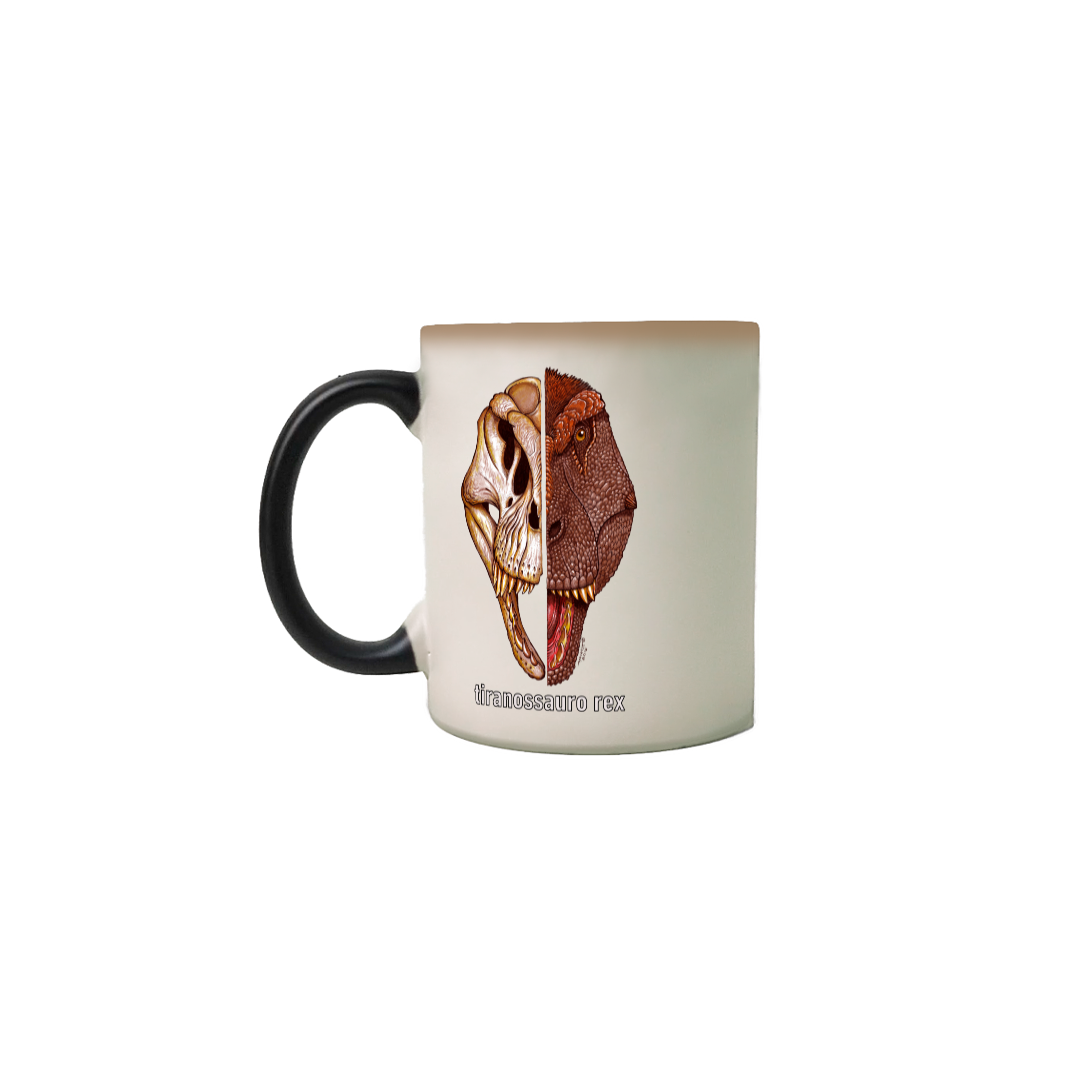 Nome do produto: caneca mágica caras tiranossauro