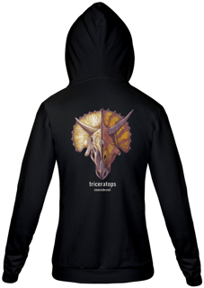 Nome do produto Moletom com ziper unissex caras Triceratops