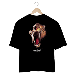 Nome do produto T Shirt oversized tigre dentes-de-sabre