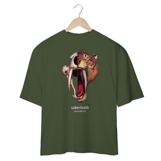 Nome do produto T Shirt oversized tigre dentes-de-sabre