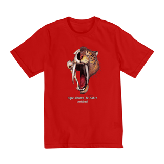 Nome do produto T-Shirt Quality Infantil (2 a 8) caras Tigre-dentes-de-sabre