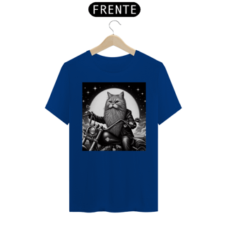 Nome do produto Camiseta - Gato pilotando moto 