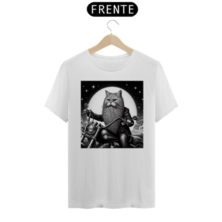 Nome do produto Camiseta - Gato pilotando moto 