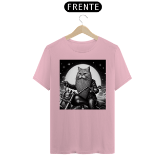 Nome do produto Camiseta - Gato pilotando moto 