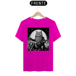 Nome do produto Camiseta - Gato pilotando moto 