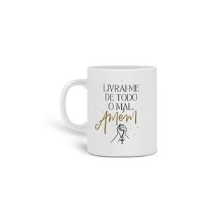 Nome do produto Caneca De Porcelana Personalizada, Livrai-me do mal