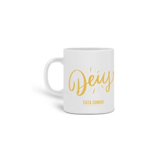 Nome do produto Caneca De Porcelana Personalizada, Deus Está Comigo