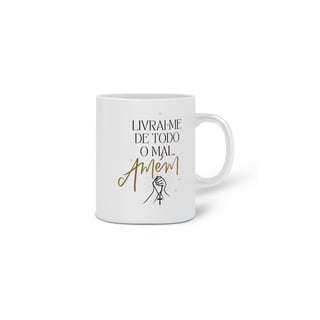 Nome do produto Caneca De Porcelana Personalizada, Livrai-me do mal