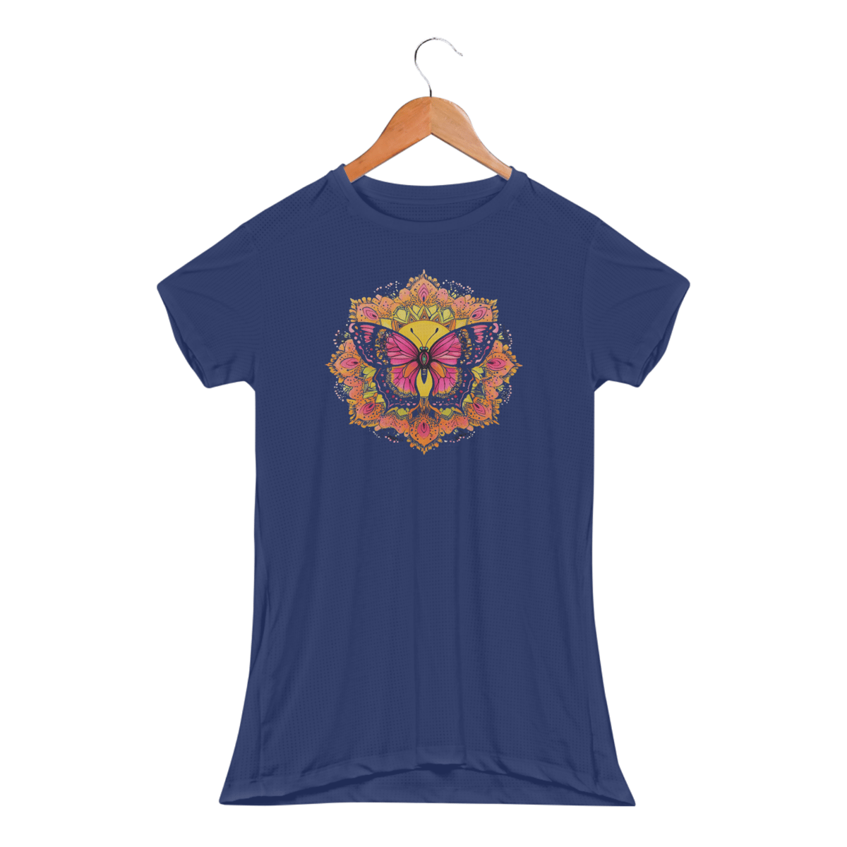 Nome do produto: Camiseta Feminina  Sport Dry UV - Mandala da Borboleta