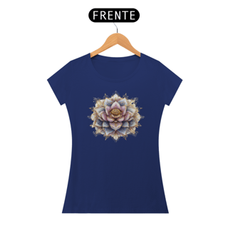 Nome do produto Camiseta Feminina Algodão Pima Mandala Flor-de-Lótus
