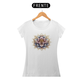 Nome do produto Camiseta Feminina Algodão Pima Mandala Flor-de-Lótus