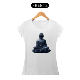 Nome do produto Camiseta Feminina Algodão Pima Mandala  do Buda (Monocromático)