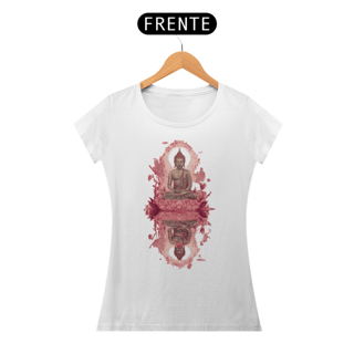 Nome do produto Camiseta Feminina Algodão Pima Mandala do Buda (Espelhado)