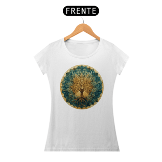 Nome do produto Camiseta Feminina de Algodão Pima Mandala  Árvore da Vida