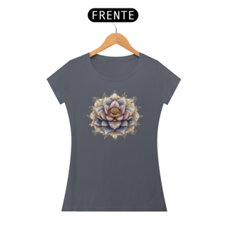 Nome do produto Camiseta Feminina Algodão Pima Mandala Flor-de-Lótus
