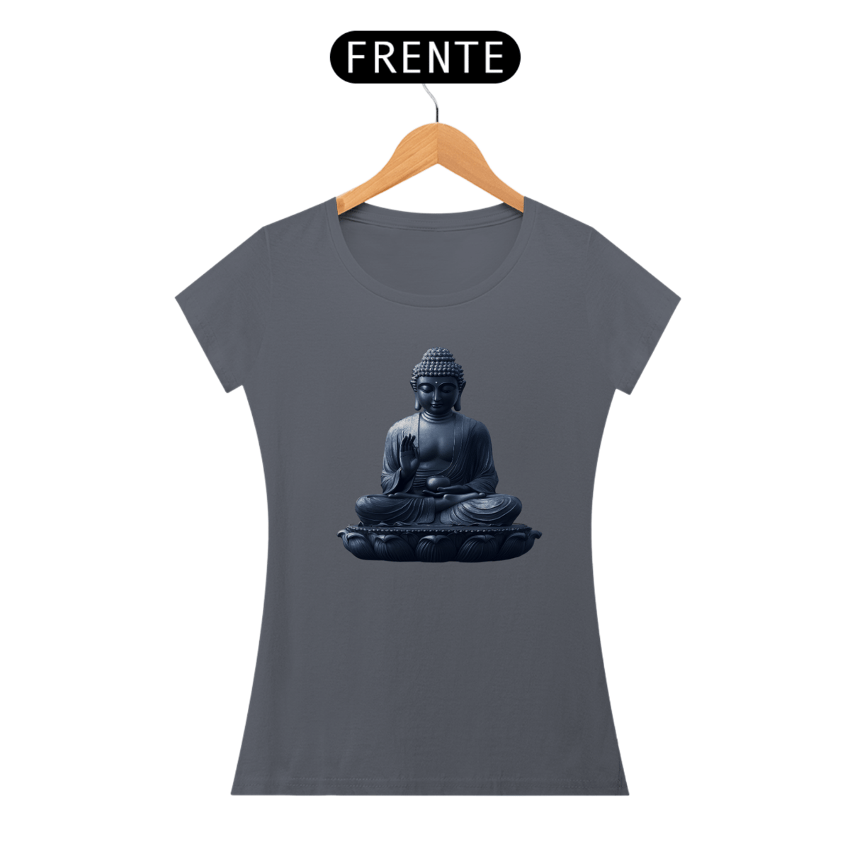 Nome do produto: Camiseta Feminina Algodão Pima Mandala  do Buda (Monocromático)