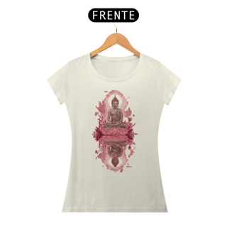Nome do produto Camiseta Feminina Algodão Pima Mandala do Buda (Espelhado)
