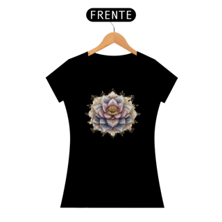 Nome do produto Camiseta Feminina Algodão Pima Mandala Flor-de-Lótus