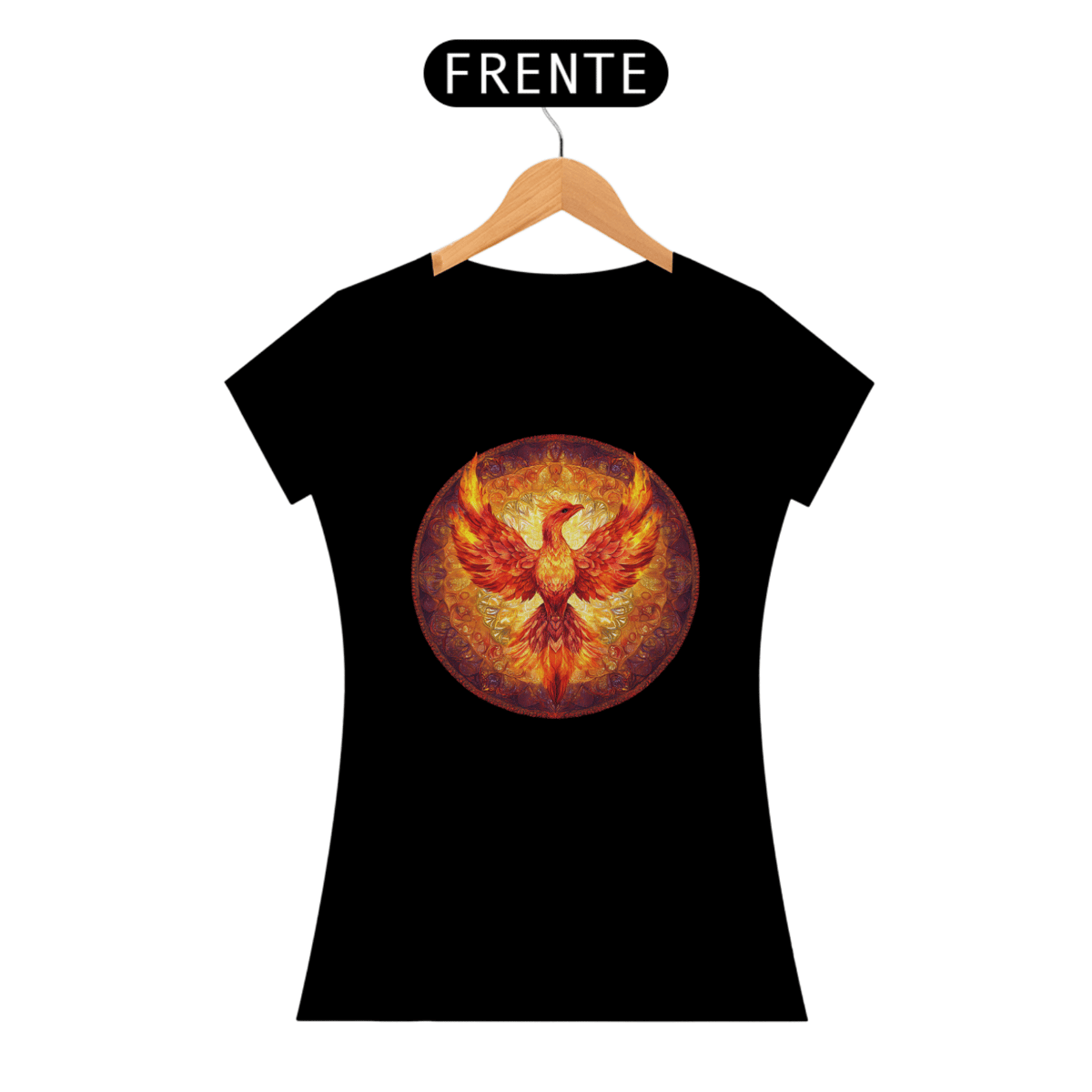 Nome do produto: Camiseta Feminina Mandala Fênix
