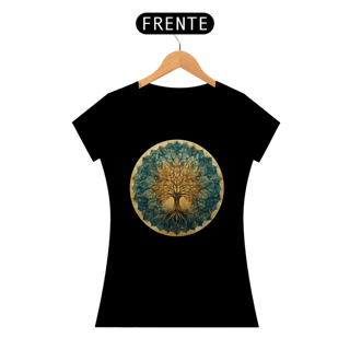 Nome do produto Camiseta Feminina de Algodão Pima Mandala  Árvore da Vida