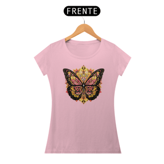 Nome do produto Camiseta Feminina Algodão Pima Mandala da Borboleta