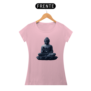 Nome do produto Camiseta Feminina Algodão Pima Mandala  do Buda (Monocromático)