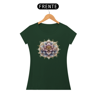 Nome do produto Camiseta Feminina Algodão Pima Mandala Flor-de-Lótus